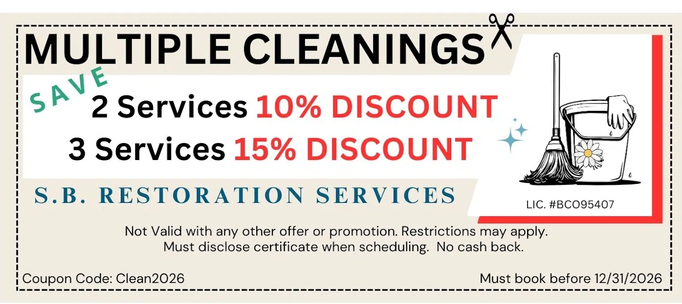Multiple Cleaning Discount. 10% Off for 2 Services. 15% Off for 3 services.
