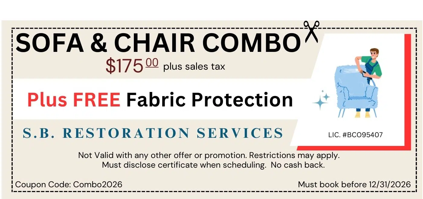 Sofa & Chair Combo Cleaning $175. Free Fabric Protection